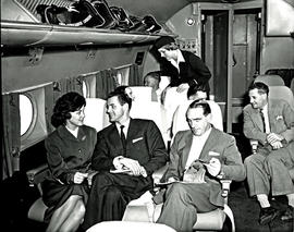 
SAA Douglas DC-4 Skycoach interior. Hostess.
