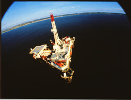 Mossel Bay. Aerial view of gas production platform.