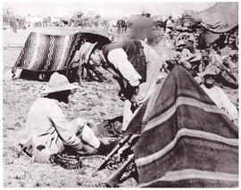 Circa 1900. Anglo-Boer War. Soldiers at tented camp.