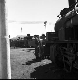 South-West Africa, January 1961. Opening of 3ft 6in line with SAR Class NG15 in railway yard.