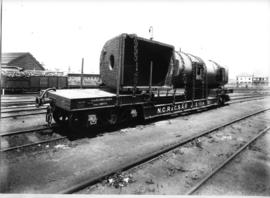 Joint NGR / CSAR well base wagon, later SAR type U-1, with a Mallet locomotive boiler load.