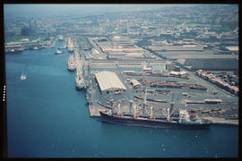 Durban, October 1978. Aerial view of Durban Habour. [D Dannhauser]