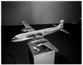 November 1959. Model of SAA Douglas DC-7B ZS-DKD 'Dromedaris'.