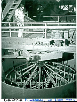 "Kimberley, 1956. Diamond washing at De Beers mine."