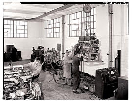 "Johannesburg, 1962. Engine repair in Road Transport Services workshops at Langlaagte."