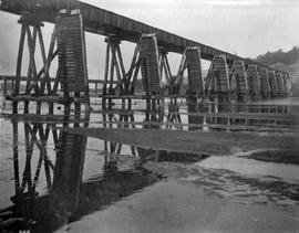 Natal. Timber framed bridge over Umgeni river.