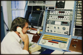 Radio operator at work.