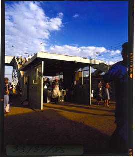 Johannesburg, 1985. Automatic ticket barrier at Elsburg station. [T Robberts]