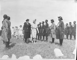 
Princess Elizabeth inspecting Girl Scouts.
