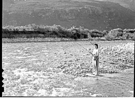 "Paarl district, 1946. Trout fishing at Wemmershoek."
