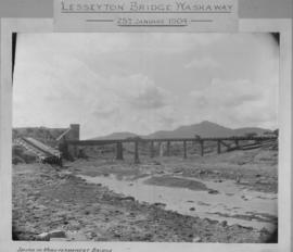 Lesseyton, January 1904. Bridge damage due to washaway.