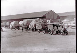 Johannesburg. Hauling bales of fodder with SAR Foden steam tractor at Kazerne.