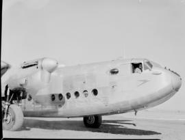 Johannesburg, September 1945. Palmietfontein. Arrival of Avro York G-AGNR.
