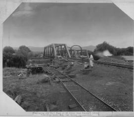February 1903. Replacing 100 feet bridge at mile 85. View from south end.