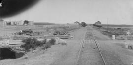Hanover Road, 1895. Loading ramp and station buildings in distance. (EH Short)