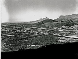 Franschhoek, 1950. View over valley.