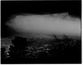 Cape Town, February 1947. Table Mountain floodlit.
