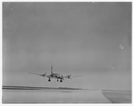 Johannesburg, circa 1958. Jan Smuts airport. SAA Douglas DC-7B taking off.