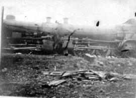 Mapleton, 27 July 1927. Scene of railway accident.