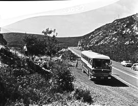 George, 1967. SAR Mercedes Benz tour bus in Outeniqua pass.
