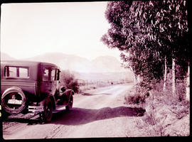 "Hermanus district, 1929. Motor car on gravel country road."