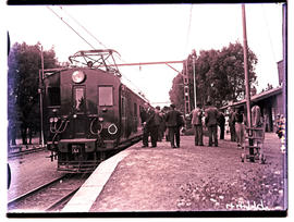 Johannesburg, 1937. SAR Class EMU with first electric train to run on Germiston-Alberton line at ...