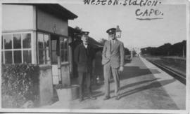 Wetton, 1929. Stationmaster JR Booker and station foreman Carr. (Donated  MJ Booker)