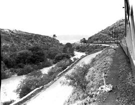 Tulbagh district, 1967. Passenger train in Tulbaghkloof.