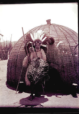 Swaziland, 1933. Swazi man dressed up.