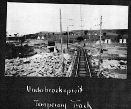 Circa 1925. Temporary track at Underbroekspruit. (Album on Natal electrification)