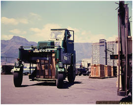 Cape Town, January 1968. Mechanical transport in Table Bay harbour. [HT Hutton]