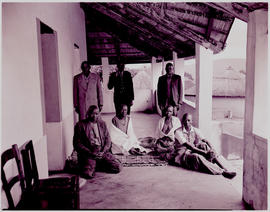Tzaneen district, 1946. Queen Modjadji with headmen and members of family.