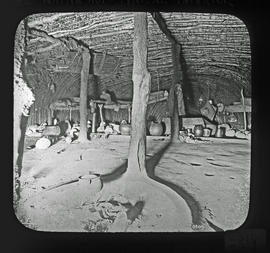 Interior of typical native hut.