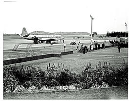 Durban, 1965. Louis Botha airport. SAA Vickers Viscount ZS-CDV 'Waterbok'.