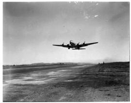 Johannesburg, April 1946. Palmietfontein Airport. Arrival of Skymaster DC-4 ZS-AUA 'Tafelberg'. N...