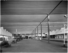 Pretoria, circa 1966. Long view of station with platforms under steel roof.