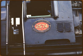 Number plate of SAR Class GO No 2574.
