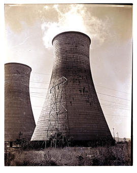 Colenso, 1949. Cooling towers at power station.