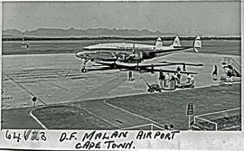 Cape Town, 1956. DF Malan airport. SAA Lockheed Constellation ZS-DBU 'Durban'.