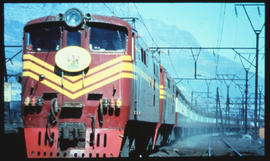 Cape Town. SAR Class 5E1 with 203 down Trans-Karoo passenger train passing Ysterplaat.