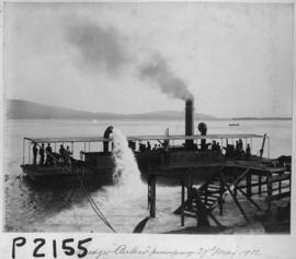Durban, May 1902. Dredger "Curlew" at work at the Bluff.