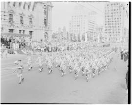 Durban, 22 March 1947. Marching band in front of the city hall