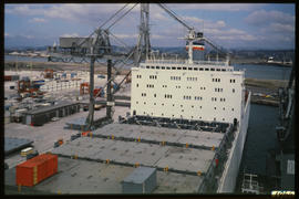 Durban,1979. Container ship in Durban Harbour.
