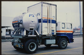 
Road truck with Fastfreight container and tank.
