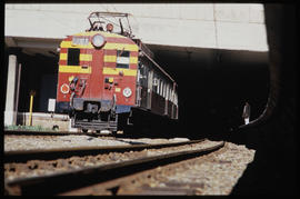 Johannesburg, November 1981. SAR type 5M2A on No 0066 suburban train at Park Station. [T Robberts]