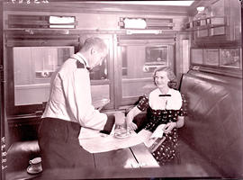 
Interior of four-berth compartment in SAR coach.
