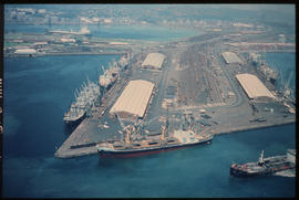 Durban, October 1978. Aerial view of Durban Habour. [D Dannhauser]