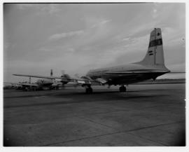 5 November 1957. Departure of SAA Douglas DC-7B ZS-DKD 'Dromedaris'  goodwill flight to Australia.
