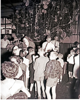 November 1953. Railway police Christmas tree.