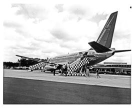 Port Elizabeth, 1970. HF Verwoerd airport. SAA Boeing 737 ZS-SBL 'Pongola'.